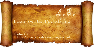 Lazarovits Bocsárd névjegykártya